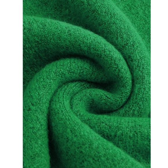 Forrest Green Knit Turtleneck Pullover Sweater Long Sleeve Drop Shoulder - Picture 14 of 17